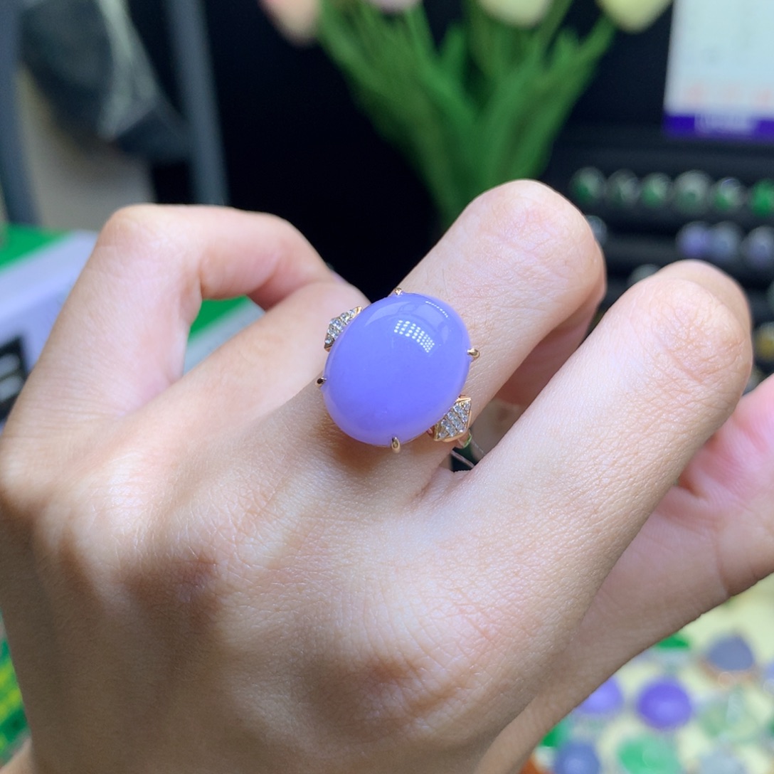 翡翠颈饰18K金镶嵌天然