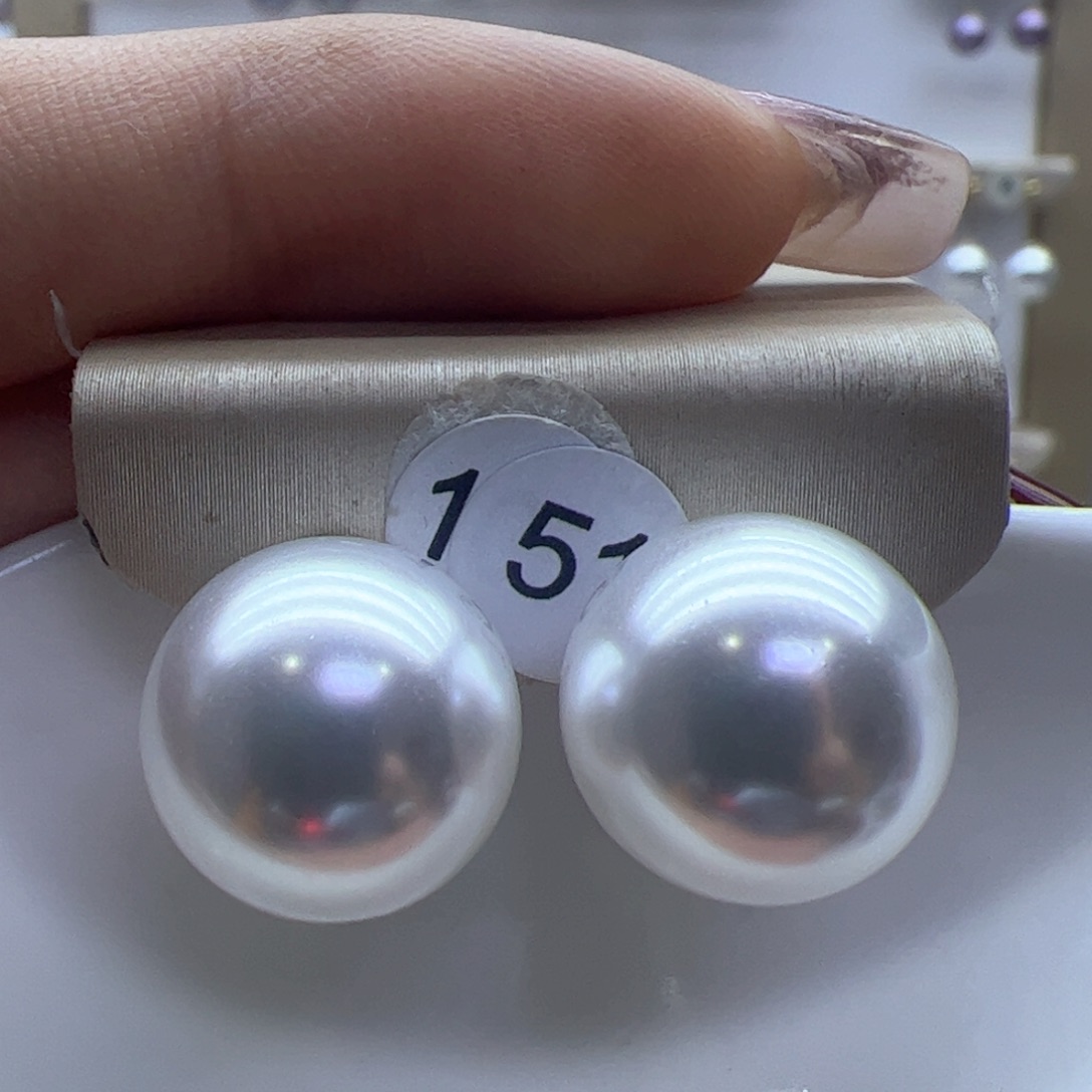 淡水珍珠耳饰18K金镶嵌