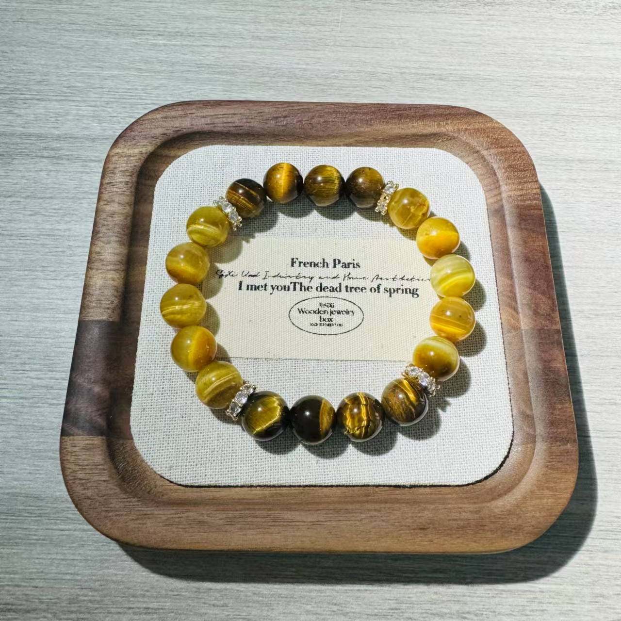 |圣光|黄虎眼金虎眼单圈设计手串A0095