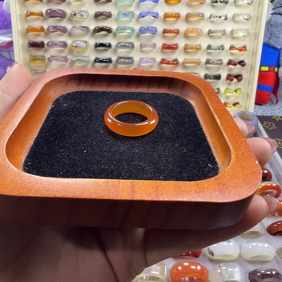 流***v玛瑙/玉髓未镶嵌戒指A26不退换18.1港18