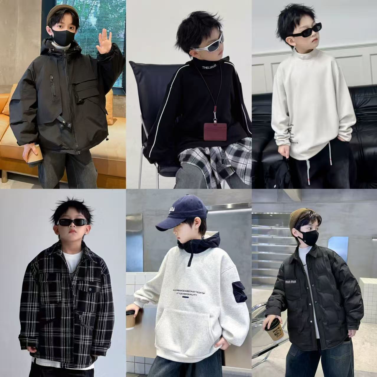 【五号链接】500-501男童冬款2025新款痞帅洋气炸街卫衣冬装套装潮