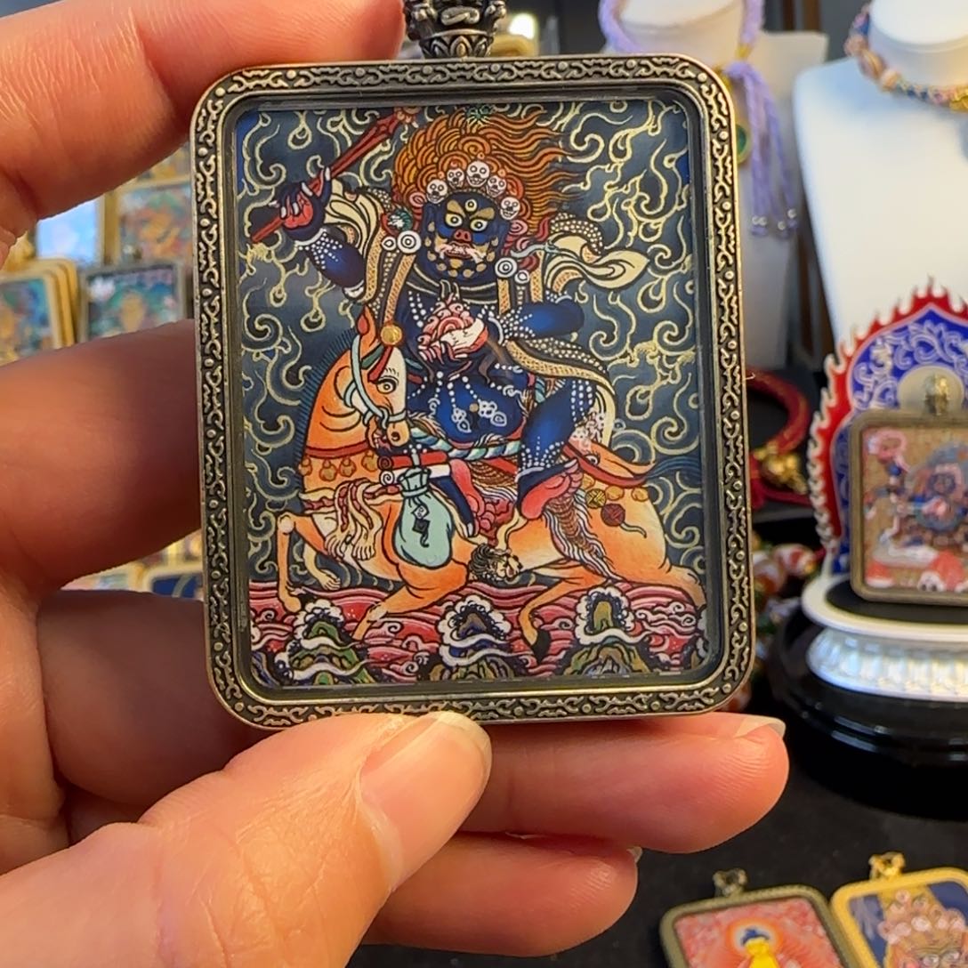 吊坠吉祥天母热贡唐卡