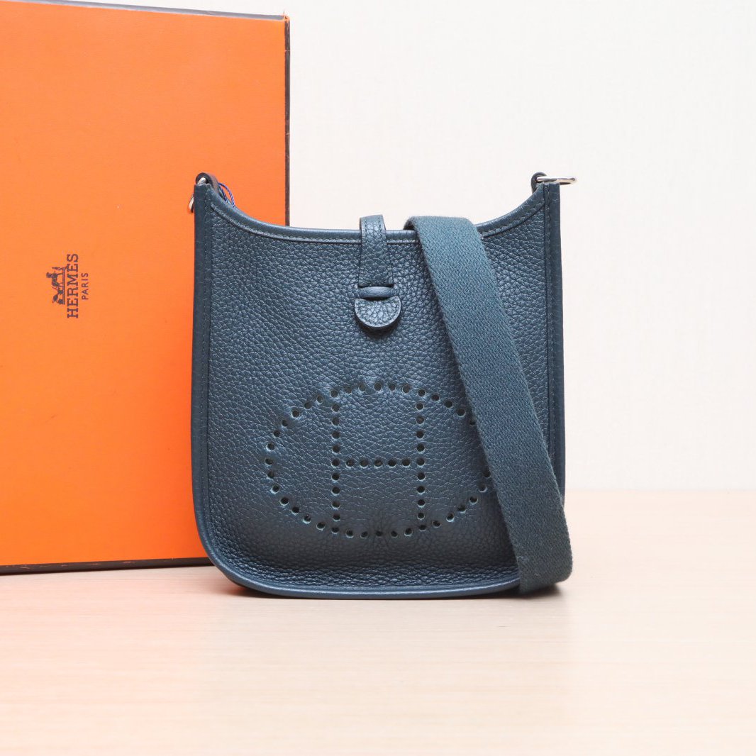 95新 Hermes/爱马仕 【小花Han】Evelyne Mini 16 松柏绿 Y刻 包