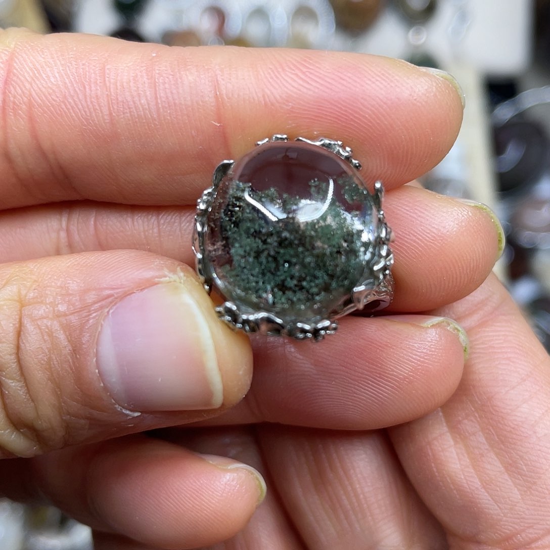 【闪购商品】银S925镶嵌珠宝半成品水晶戒指