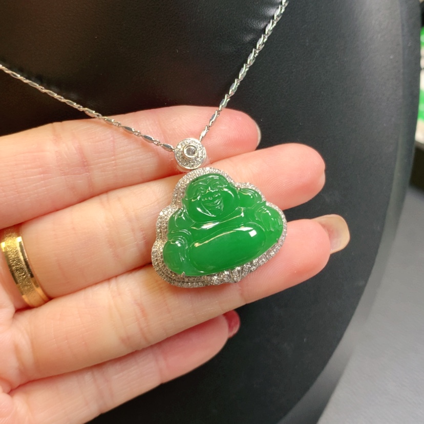 【闪购商品】翡翠吊坠(赠链)18K金镶嵌