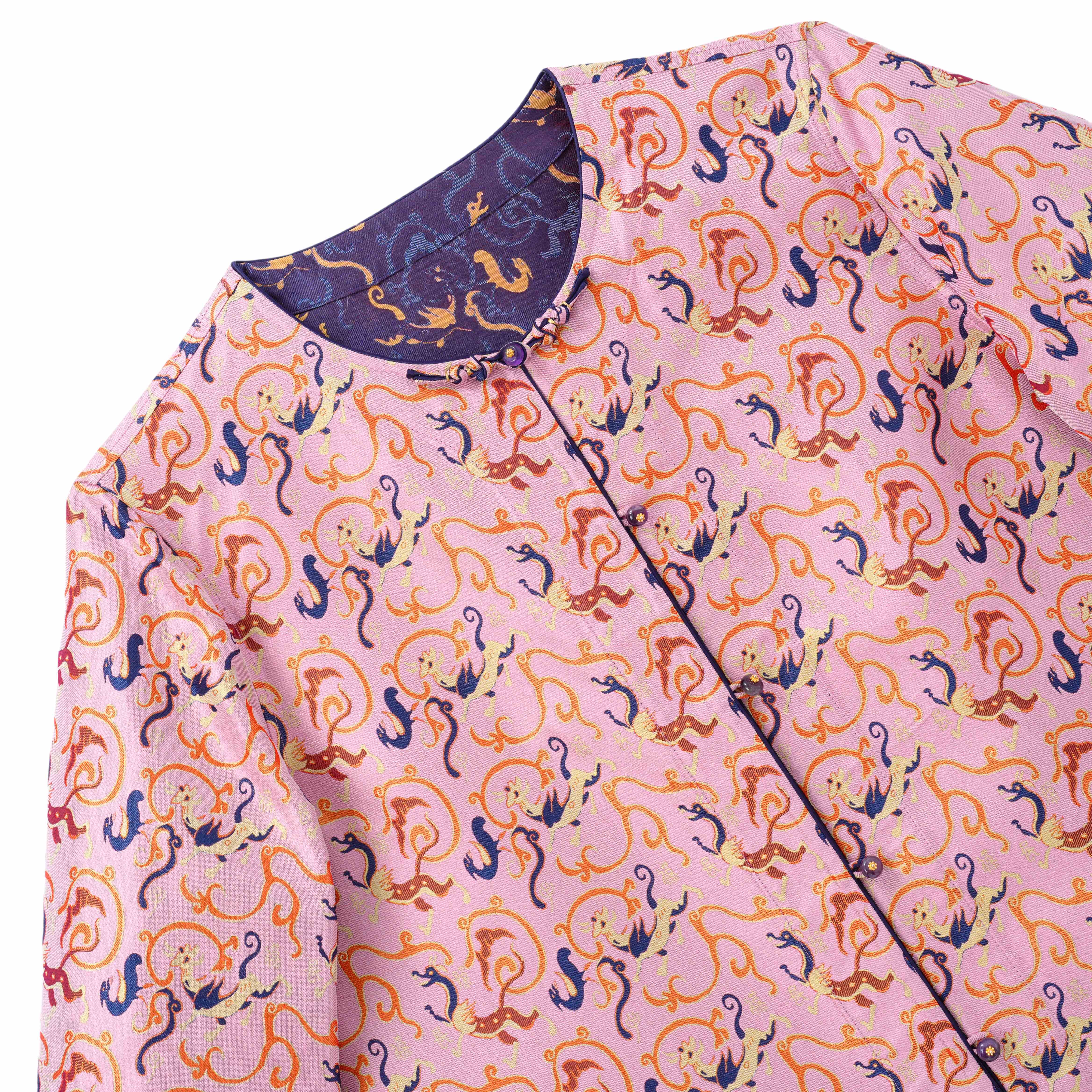 今安 -YZ830066新中式蜀锦桑蚕丝中国风复古时尚国风气质外套女装