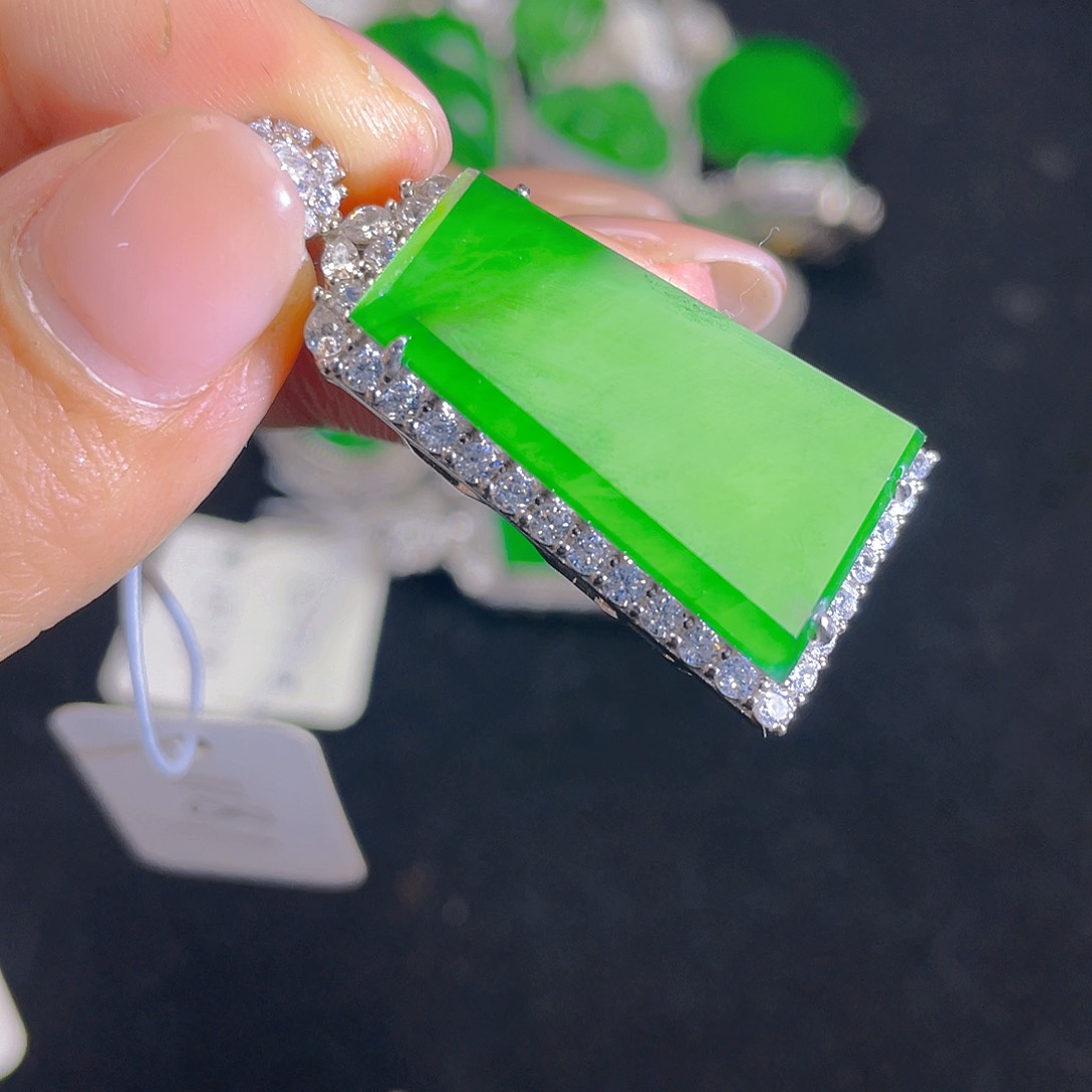 翡翠吊坠(不含链)银S925镶嵌