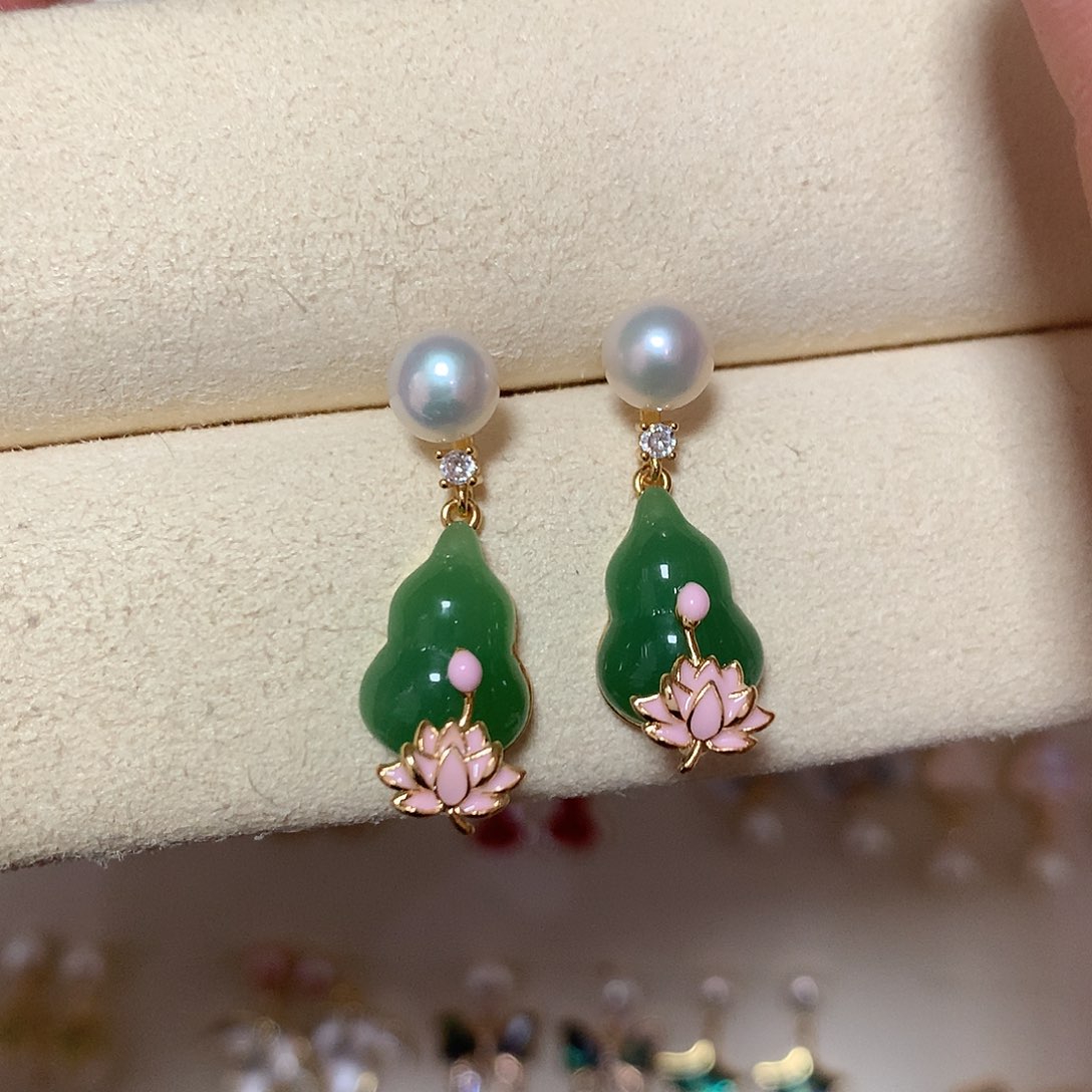 淡水珍珠耳饰合金