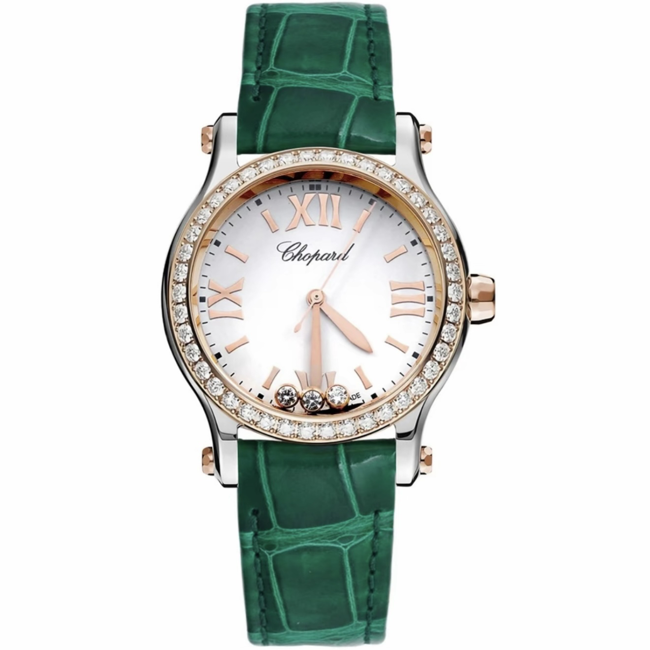 99新 Chopard/萧邦 快乐钻278590-6001 石英间金30盘后钻单表