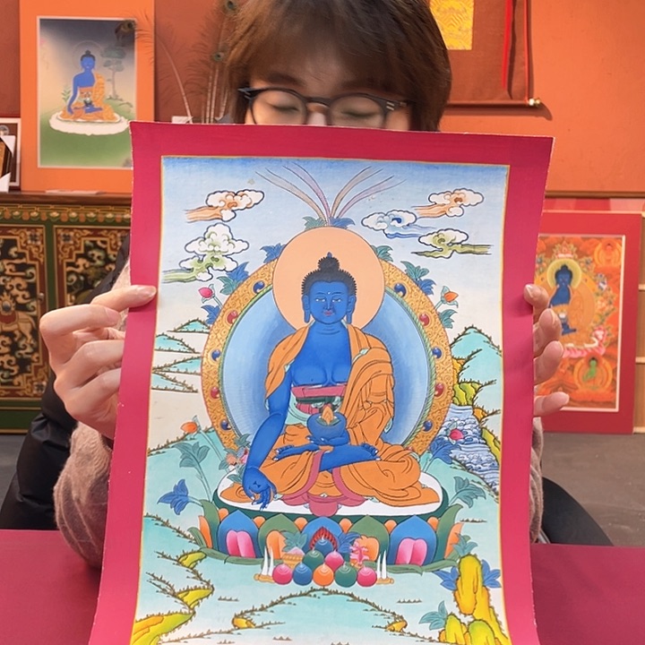 装裱画25×35药师纯手绘