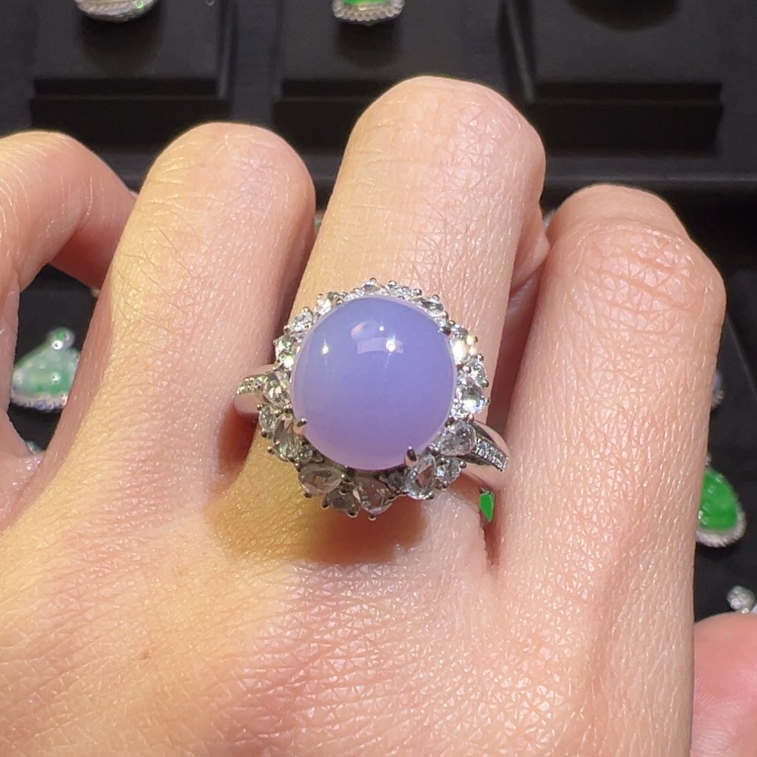 翡翠戒指18K金镶嵌大*收到货48小时鉴赏期