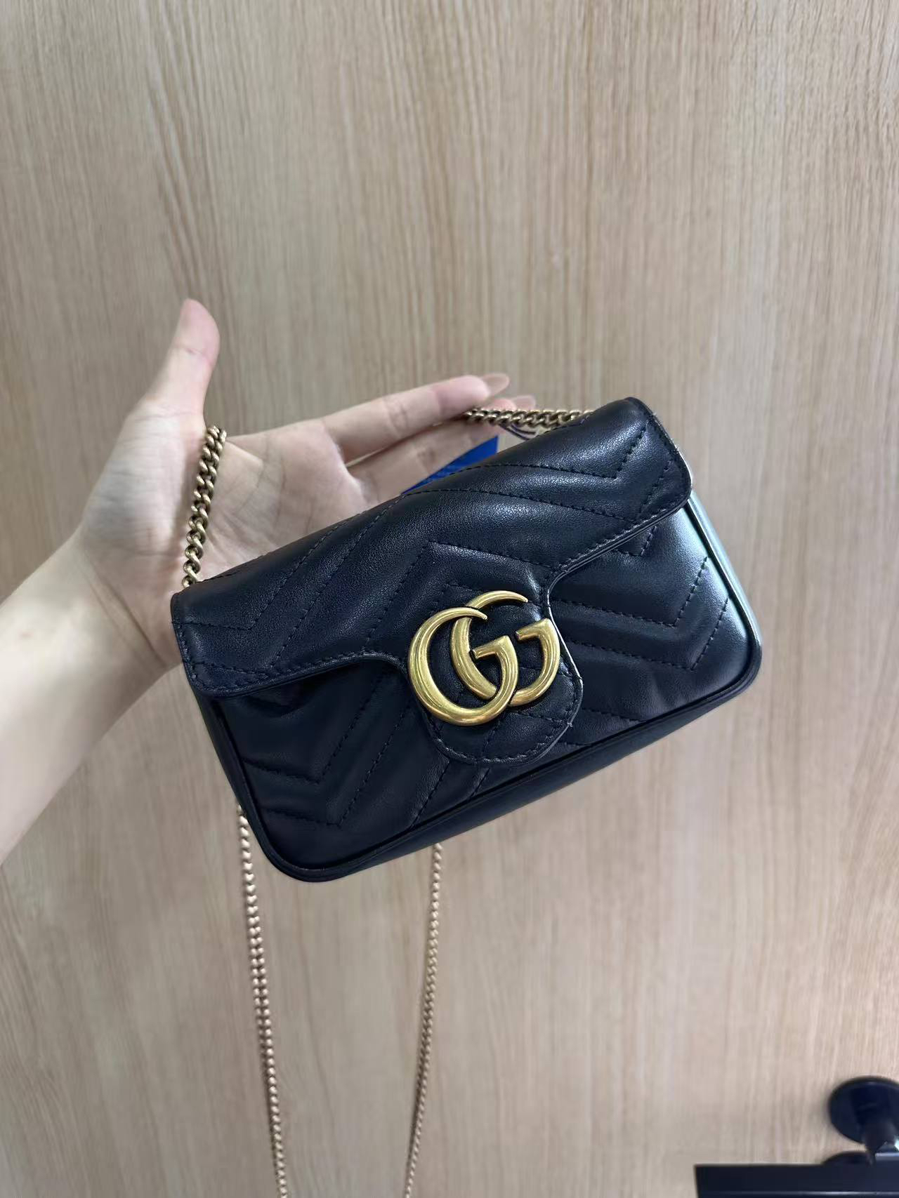 99新 GUCCI/古驰 超迷你黑金新款马蒙全套