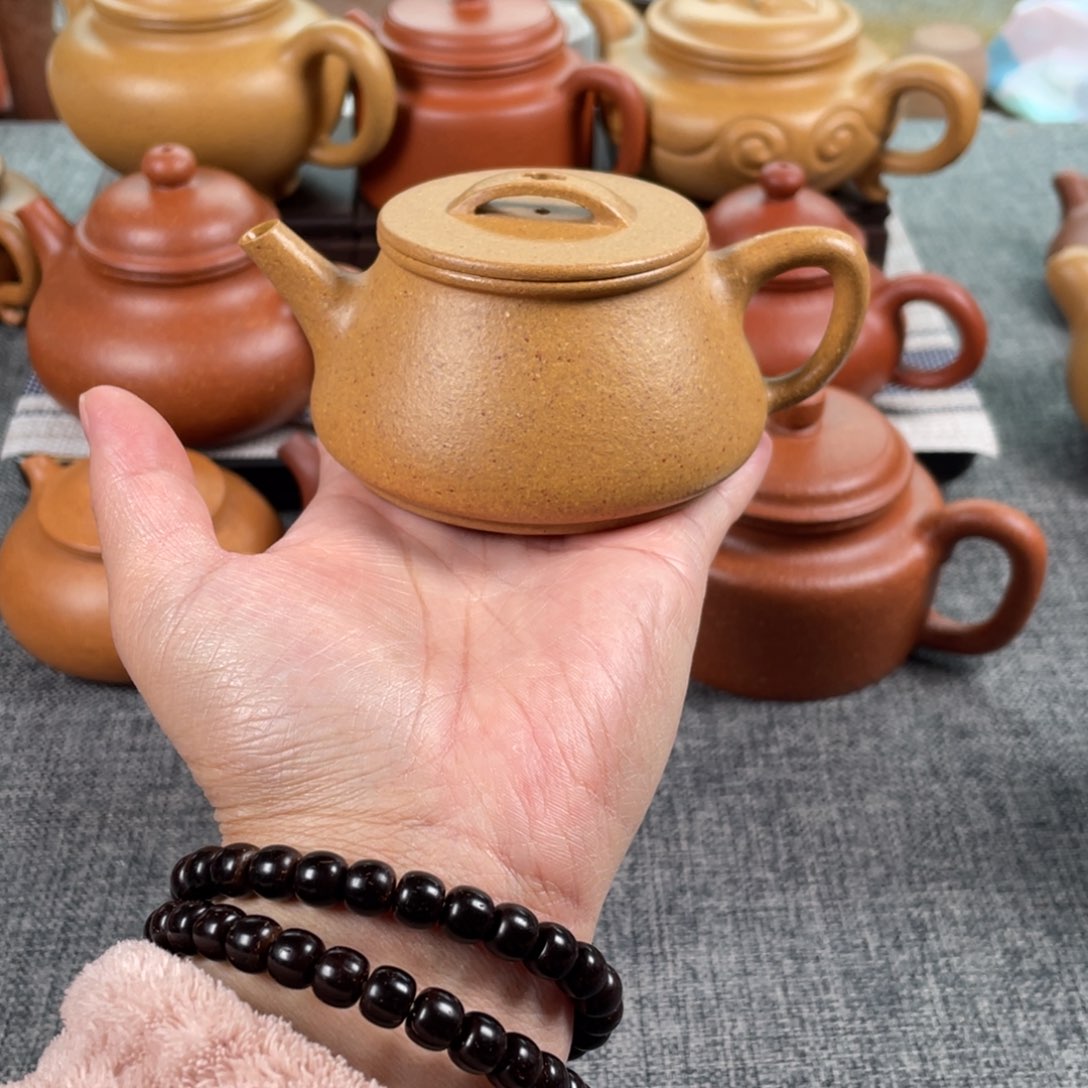 紫砂茶壶黄金段瓦瓢全手30目150