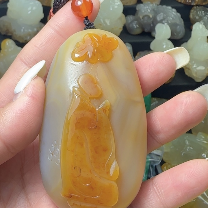 玛瑙/玉髓合金手把件