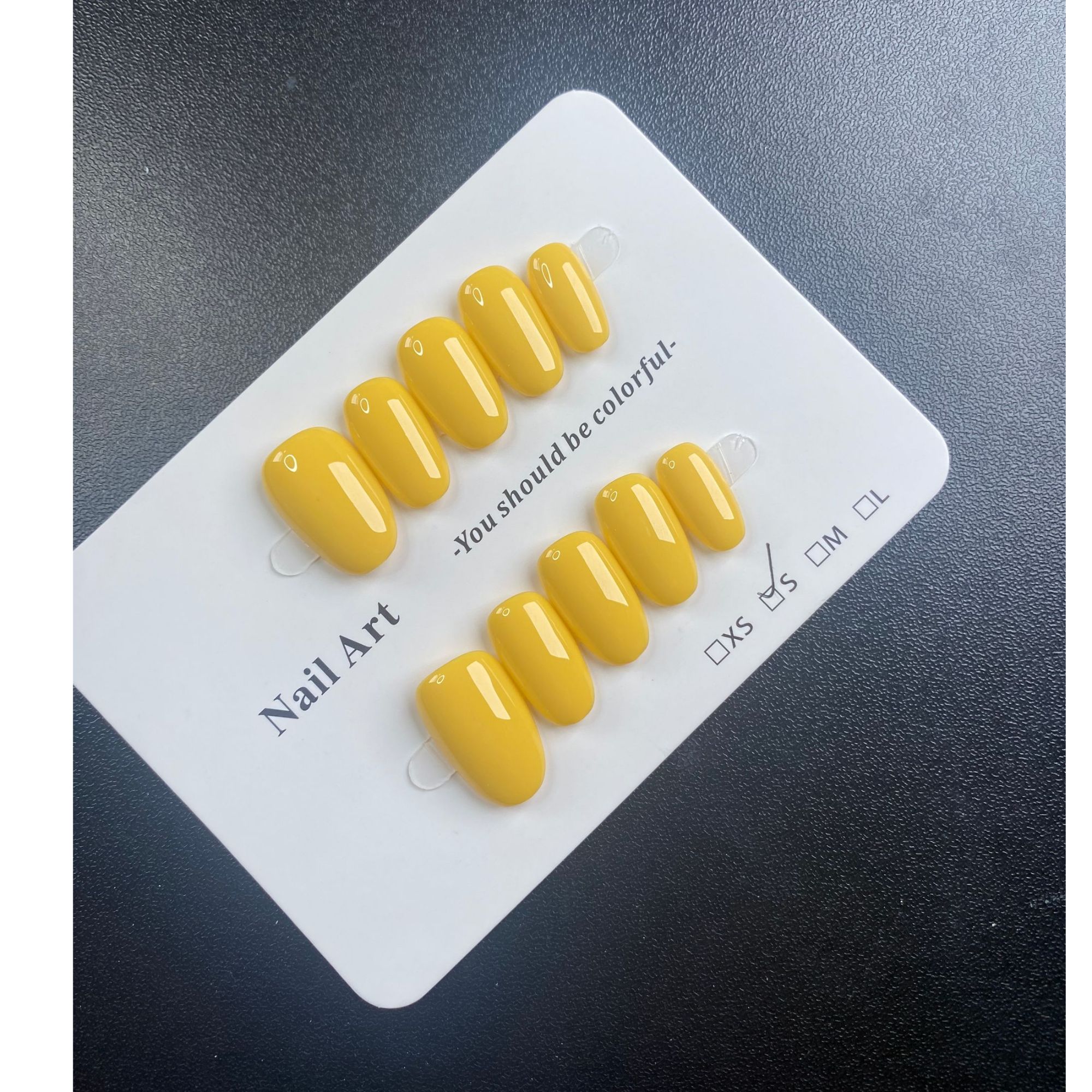 黄色纯手工纯色穿戴甲