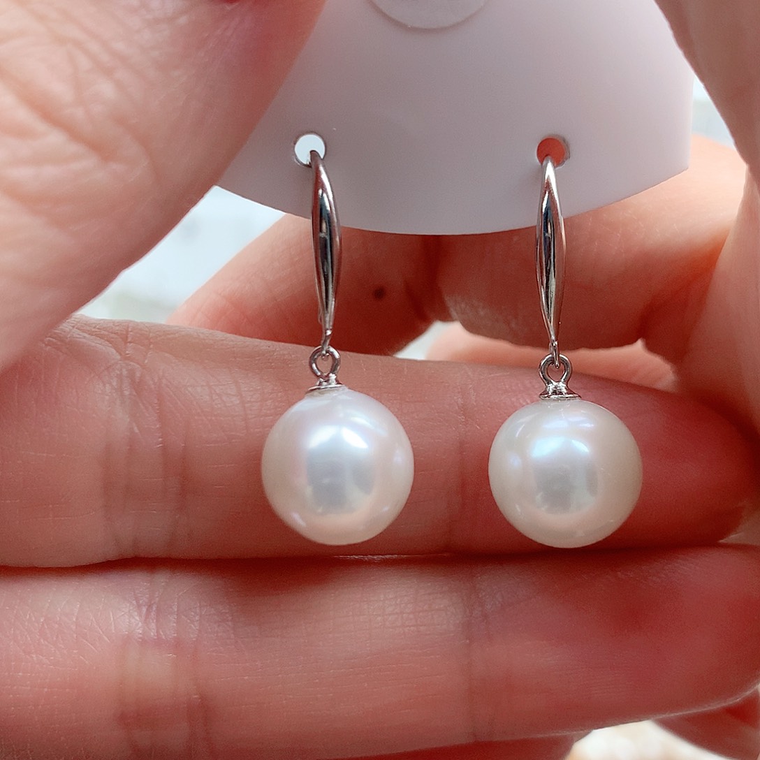 淡水珍珠耳饰银S925镶嵌