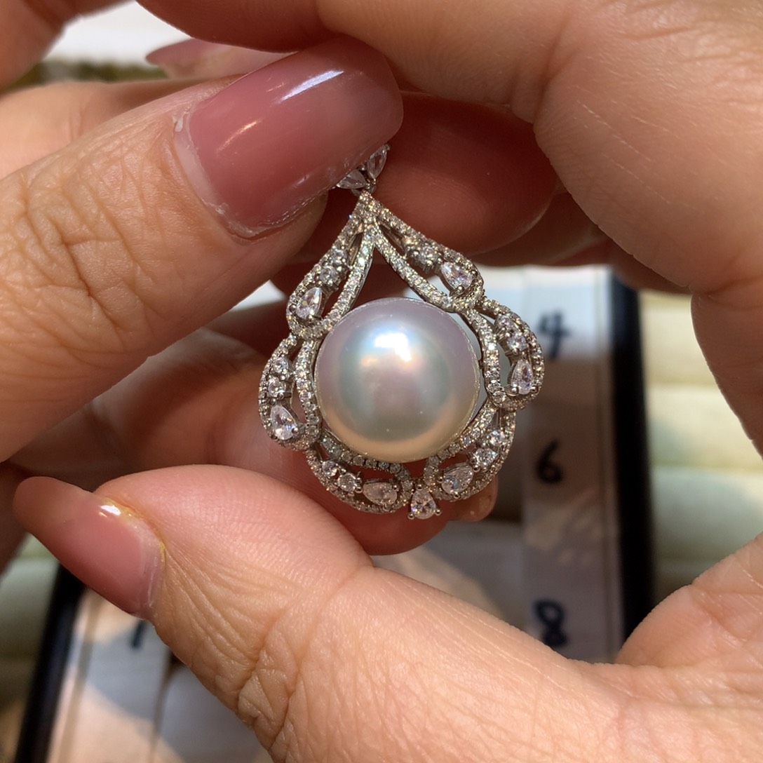 海水珍珠颈饰银S925镶嵌