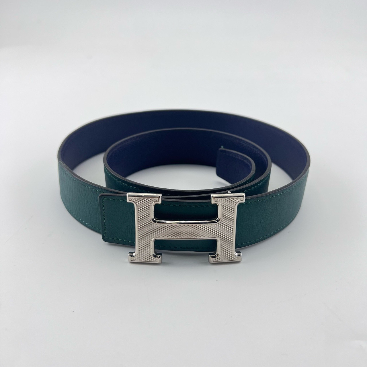 95新 Hermes/爱马仕 3cm×85cm/拼色皮革logo按扣腰带/13603207