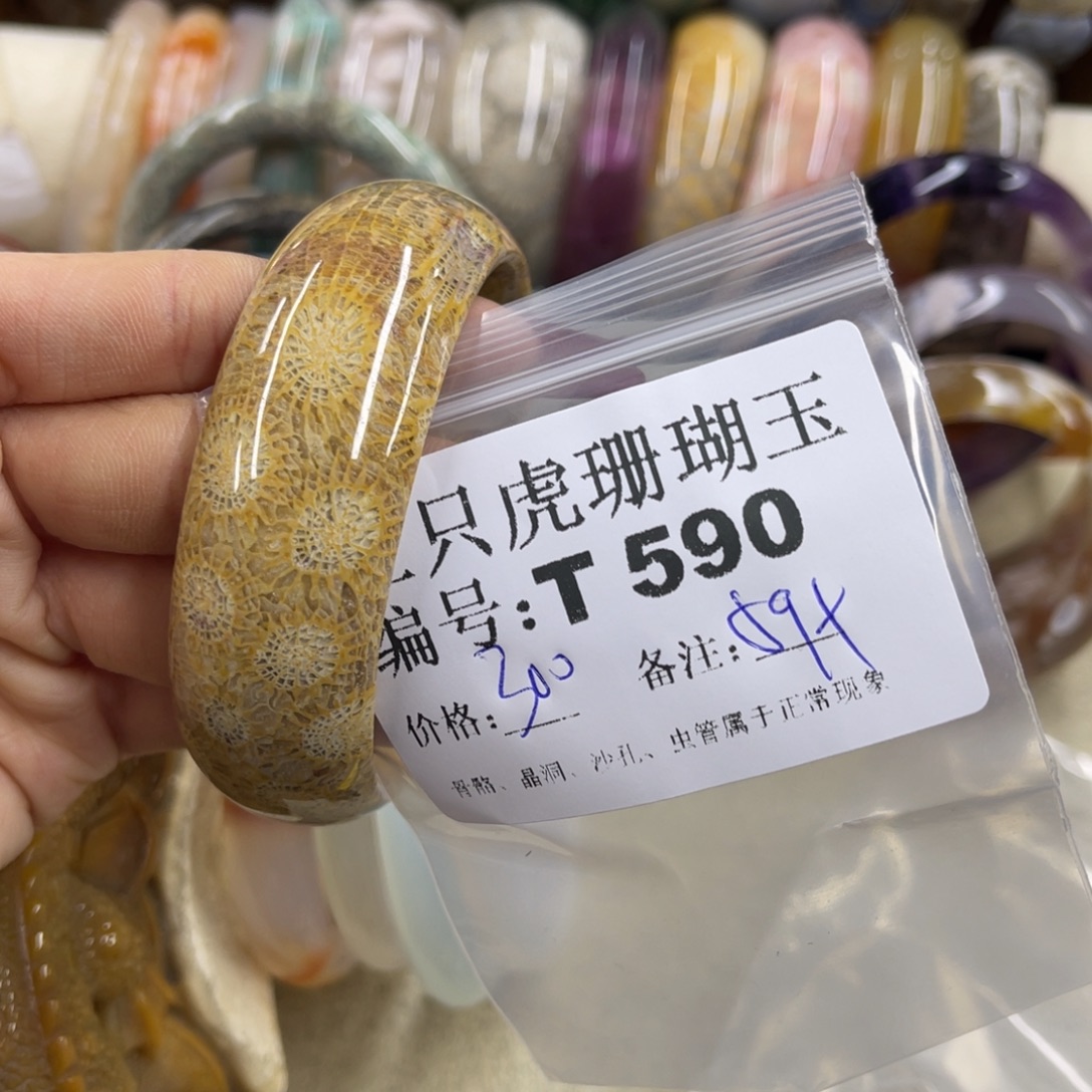 黄***主硅化珊瑚（珊瑚玉）未镶嵌h