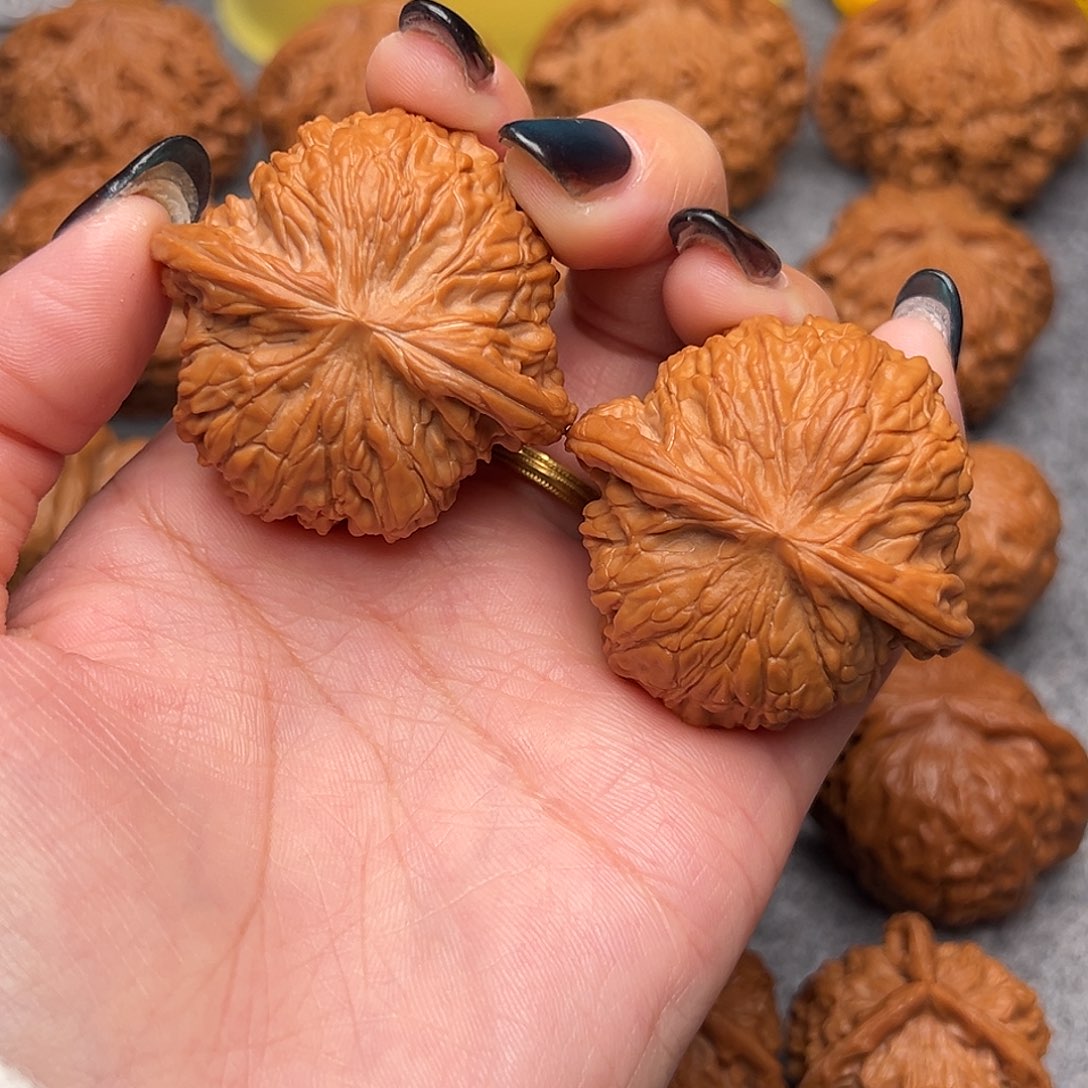 把件文玩核桃毕业精品精配山地果磨盘44全品正磨