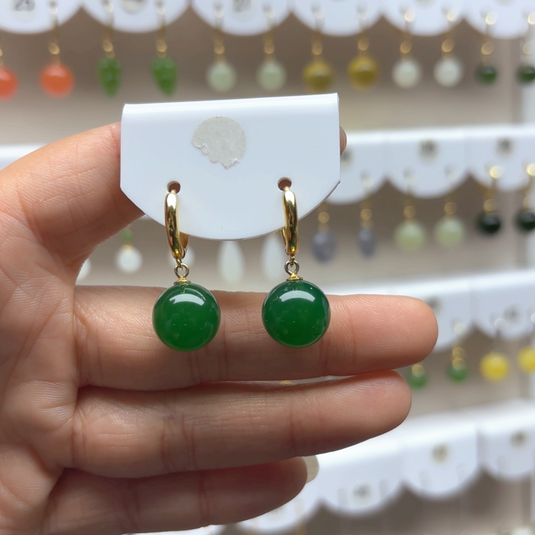 玛瑙/玉髓耳饰银S925镶嵌