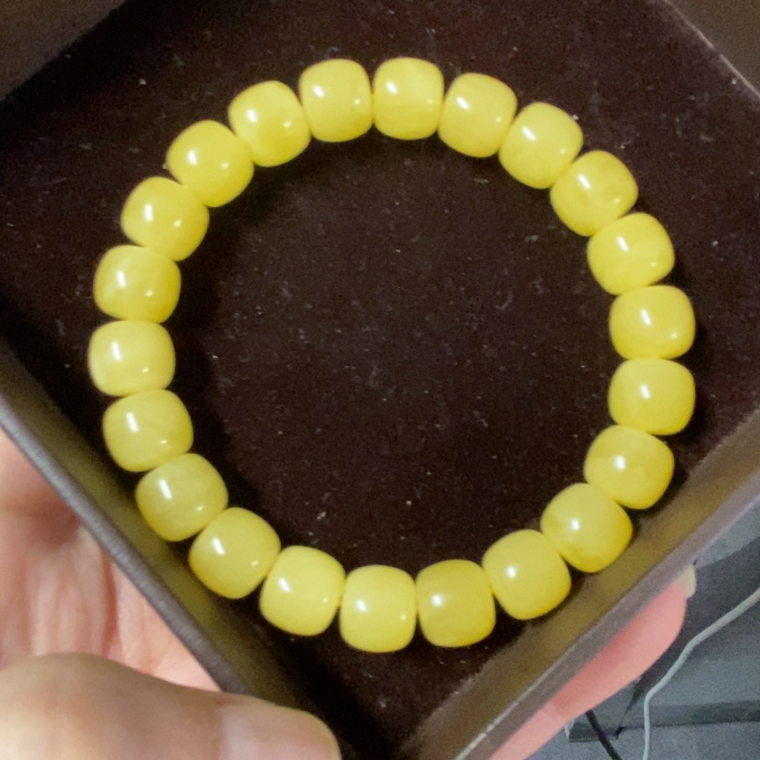 琥珀裸石未镶嵌10mm焦皮同料手串