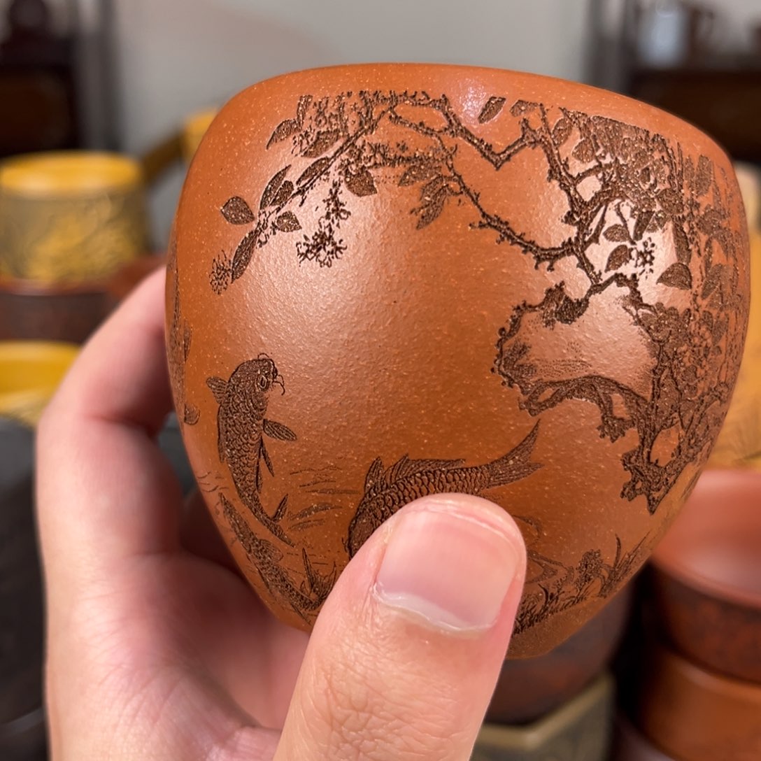 紫砂茶杯紫砂主人杯 手工制做