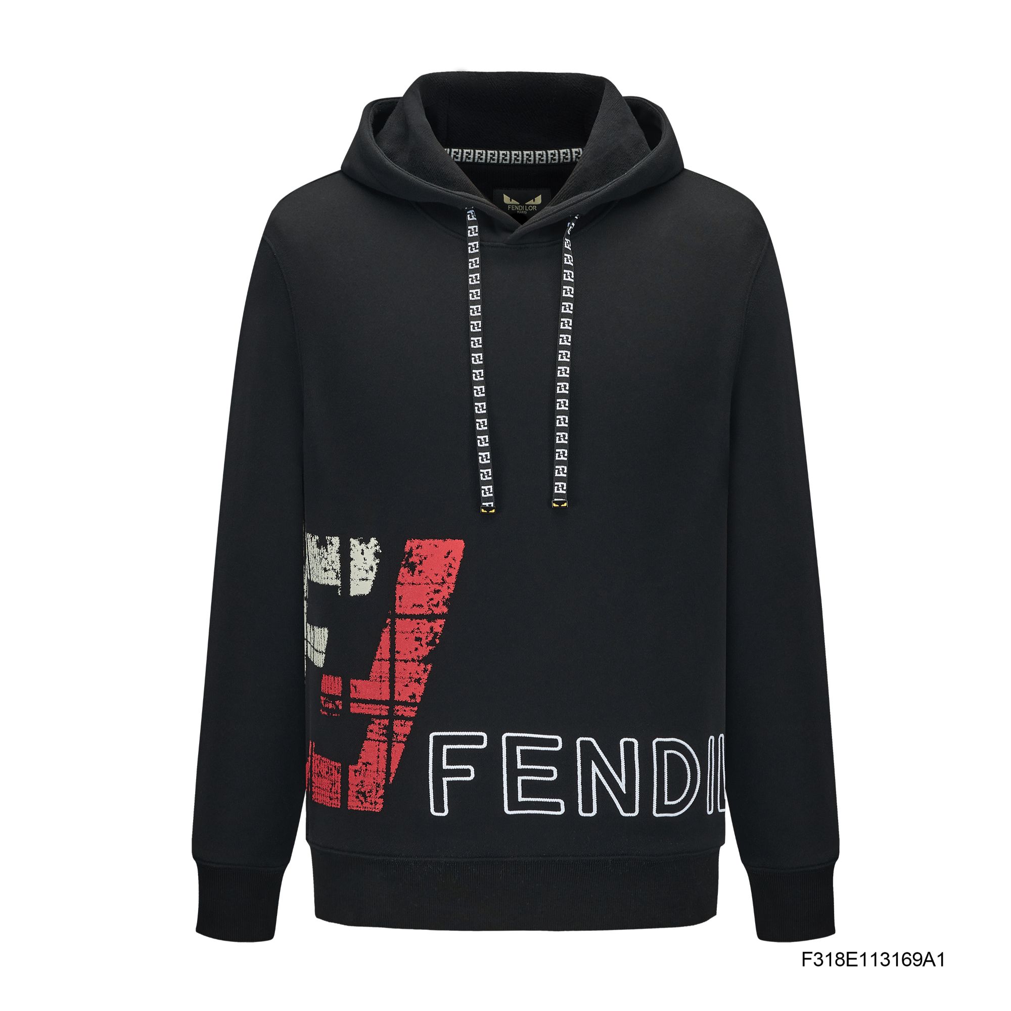 FENDILOR小怪兽2025年字母设计感男士连帽卫衣F318E113169A