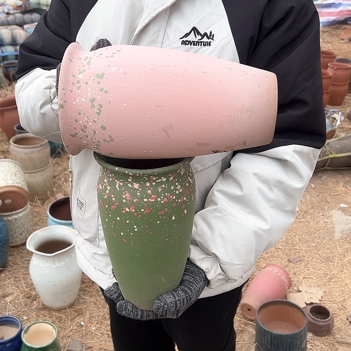 紫砂花盆高度26口14       