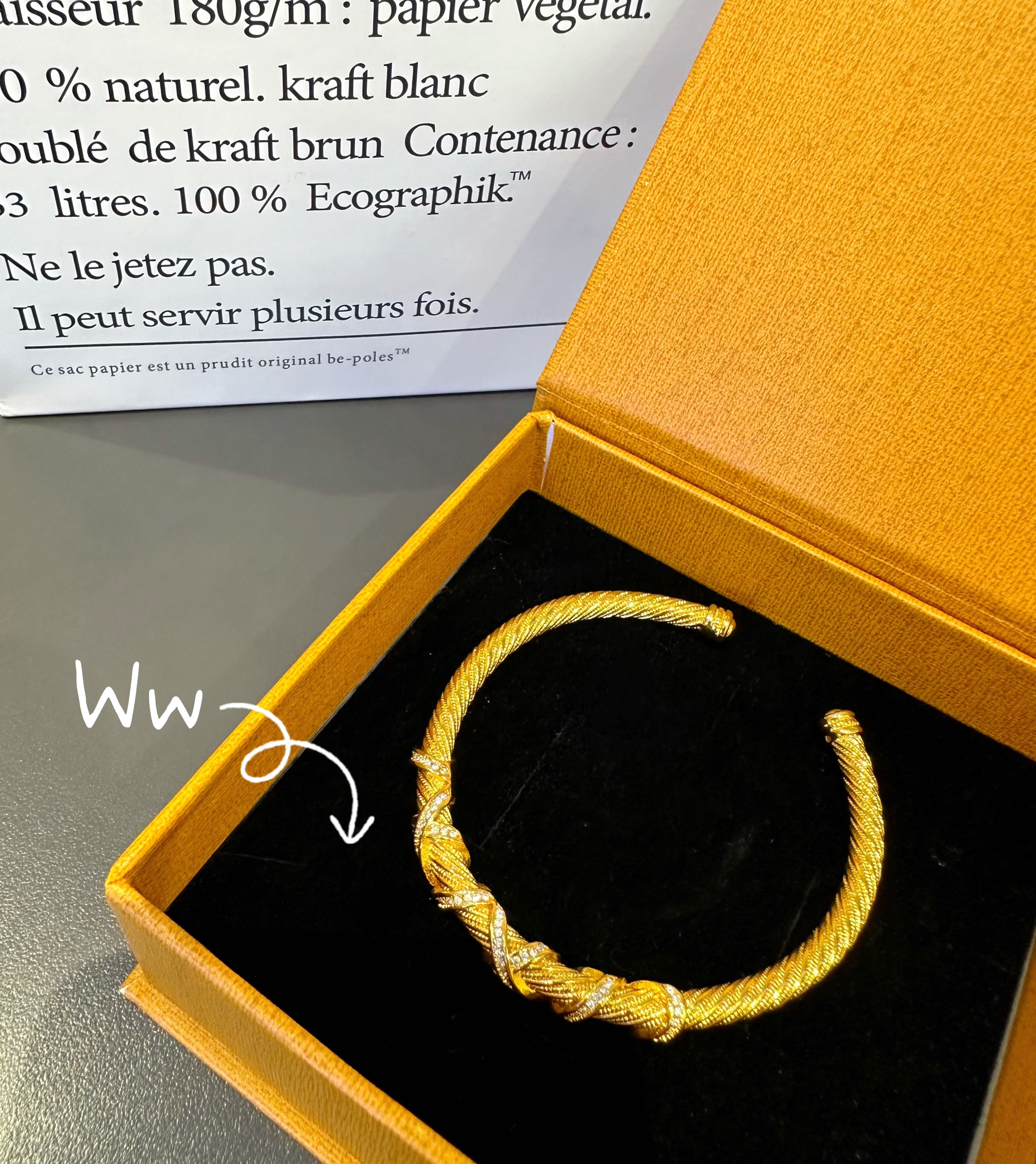 铜合金手镯 生生不息卷草纹镶钻手镯（24.8g）