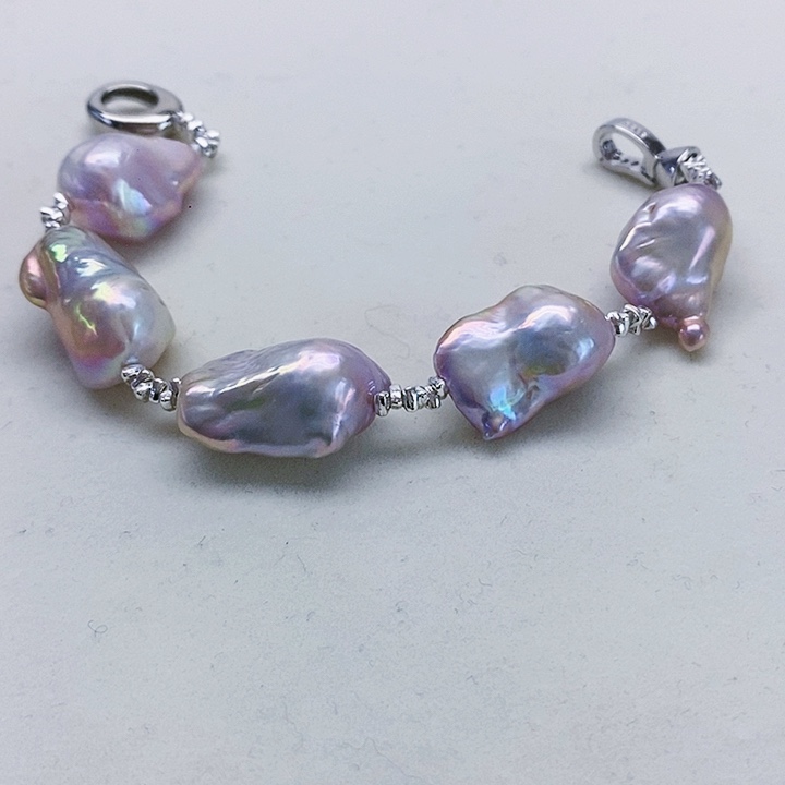 银S925镶嵌耳饰淡水珍珠