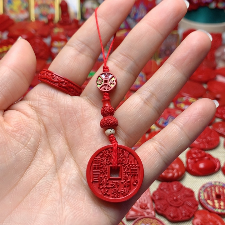 天然辰砂工艺品朱砂手机坠