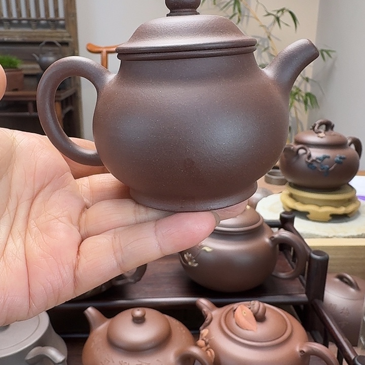 紫泥茶宠精工半手制作小潘壶