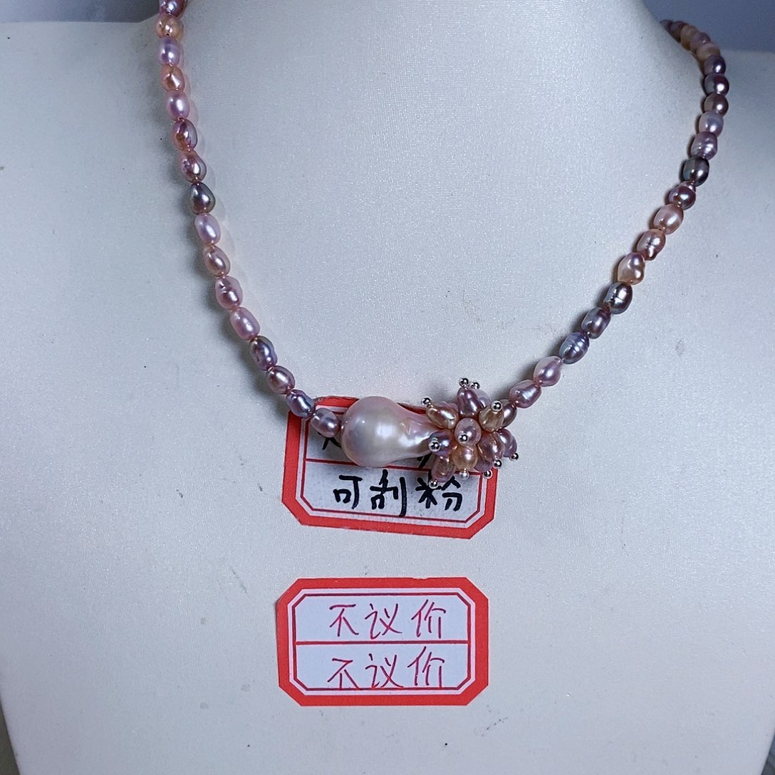 淡水珍珠颈饰银S925镶嵌