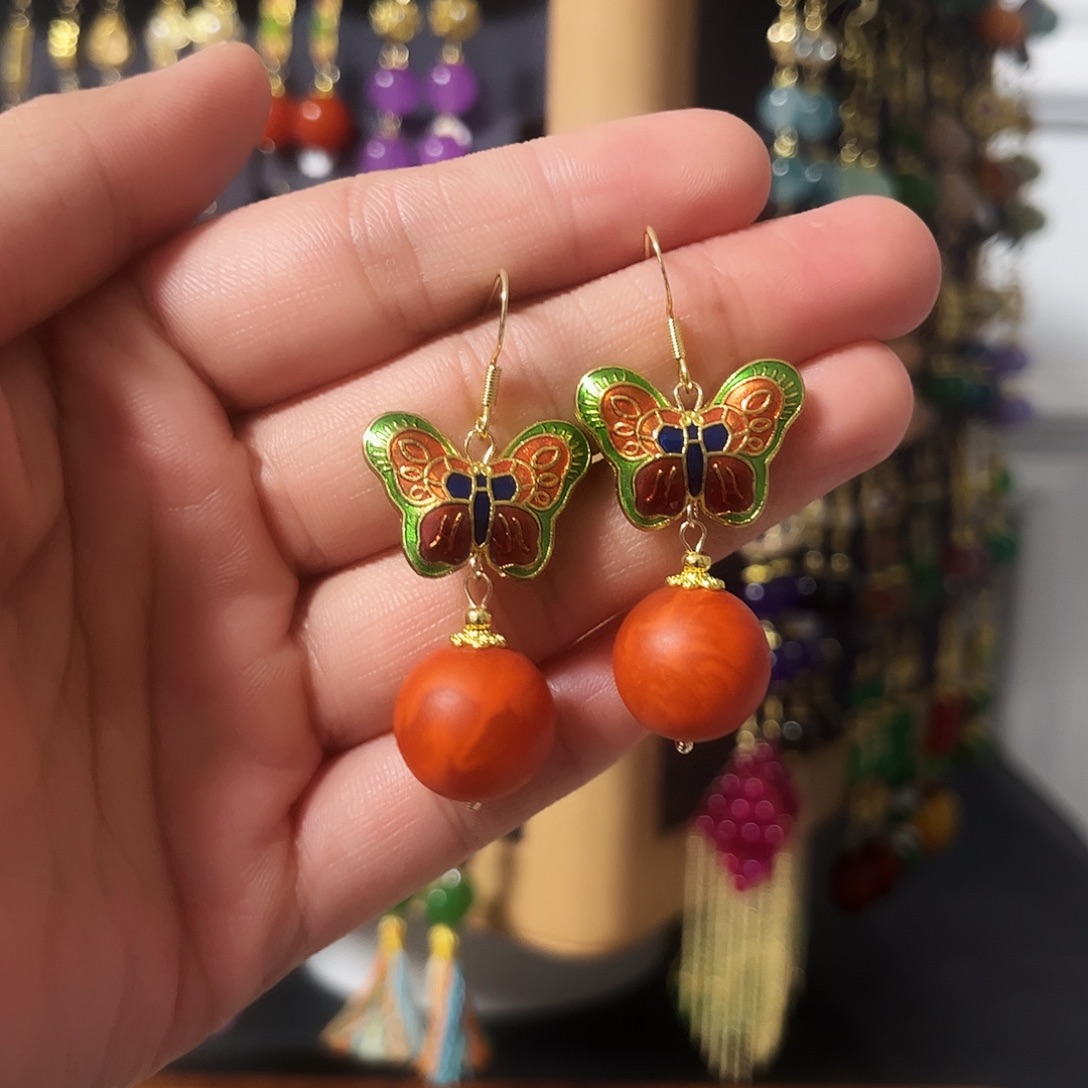 锆石纯铜925银耳饰