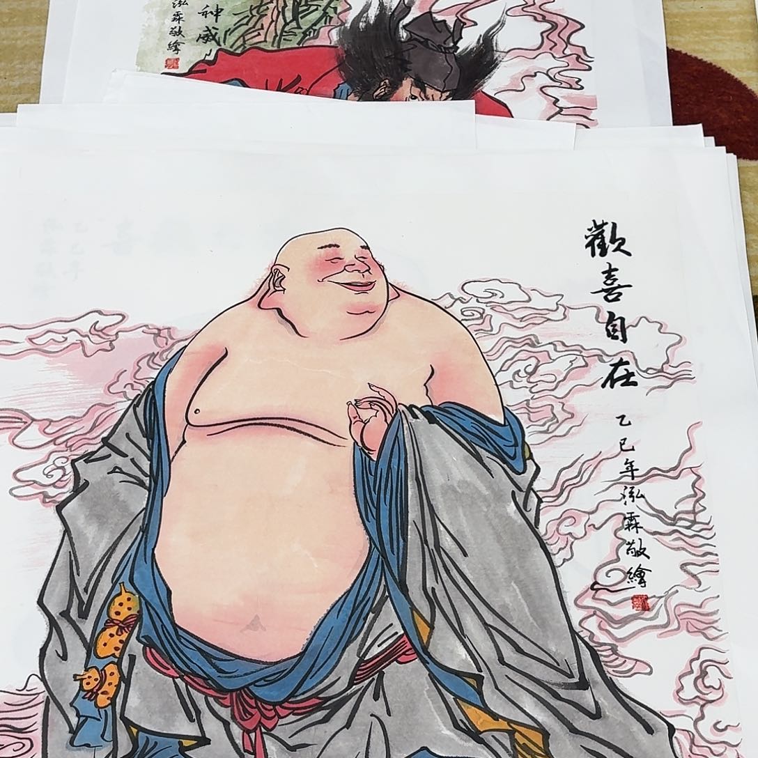 国画四尺斗方手绘作品