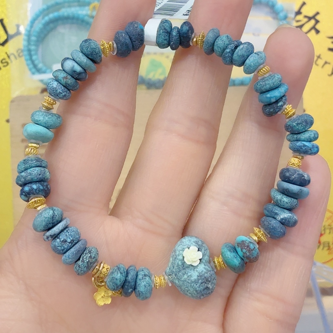 绿松石18K金镶嵌珠宝奇石