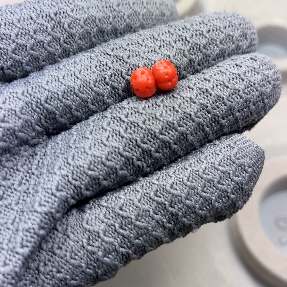 南红玛瑙对珠未镶嵌