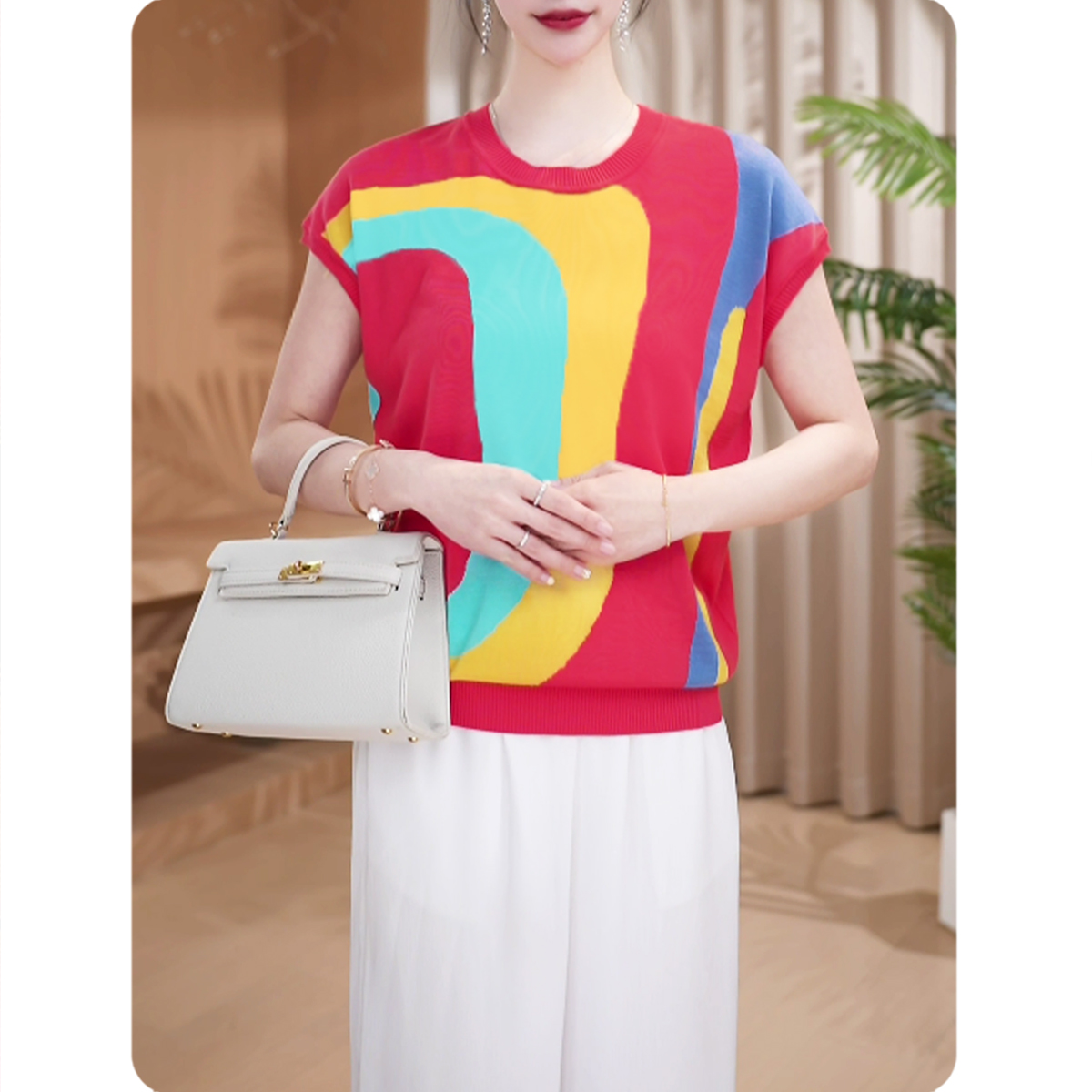<TS2>红窗新品女士宽松小衫气质上衣时尚休闲女装2ZS01CZ128