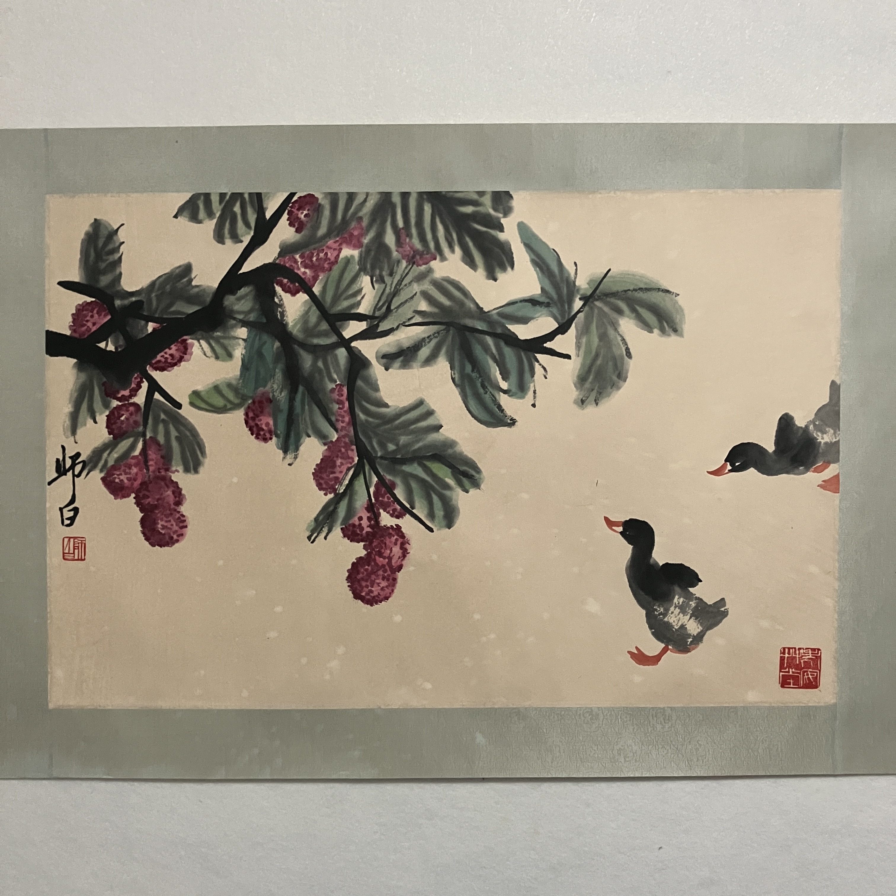 4697  鸭趣图 纸本设色45×68cm