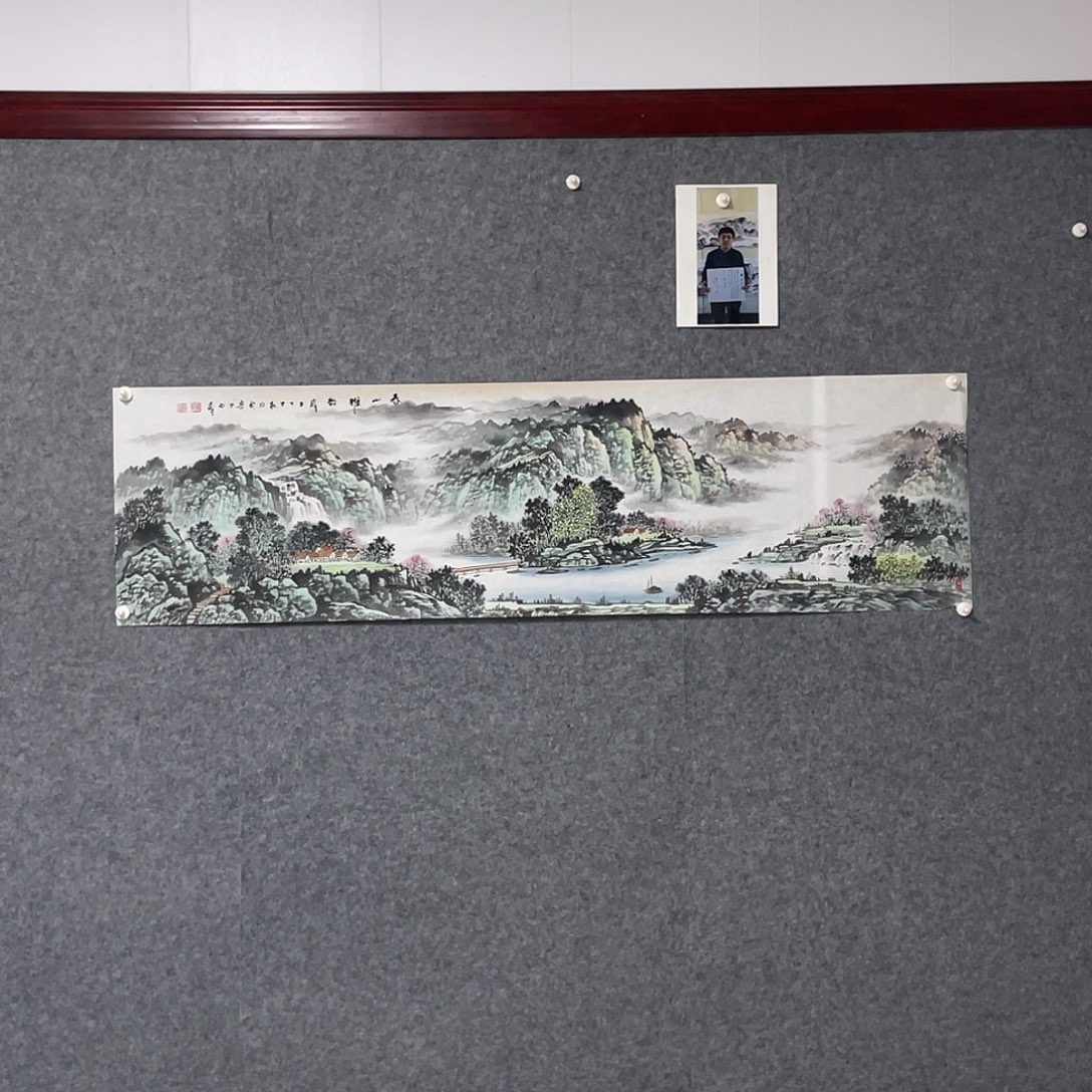 津***8国画六尺对开画芯 捡漏