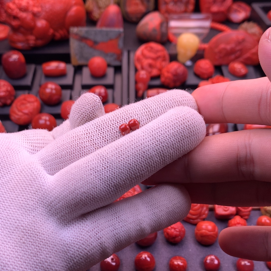 南红玛瑙未镶嵌【传仁】川料原矿满色满肉老型对珠5mm