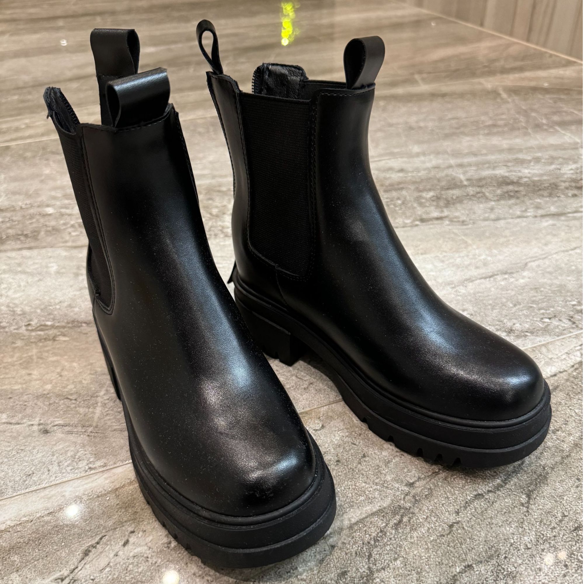 奈奈妮【圆头中筒靴】跟高8CM中筒靴厚底时尚百搭1518-9休闲英伦风