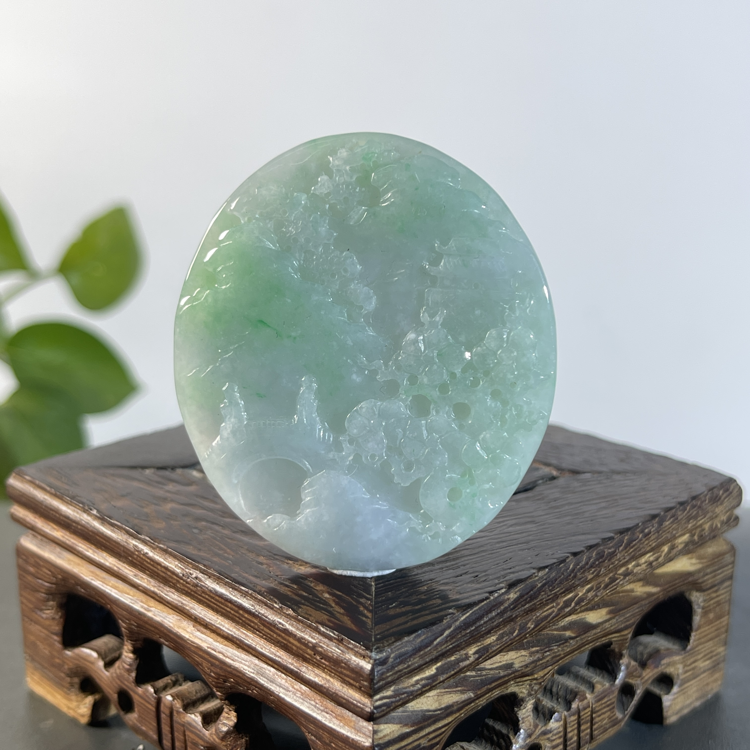 JYW01-91  天然缅甸A货翡翠  山水牌