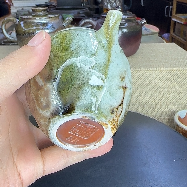 明***媚云南建水紫陶浪鬼柴烧壶