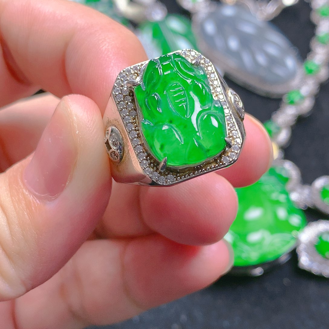 吊坠(不含链)银S925镶嵌翡翠翡翠