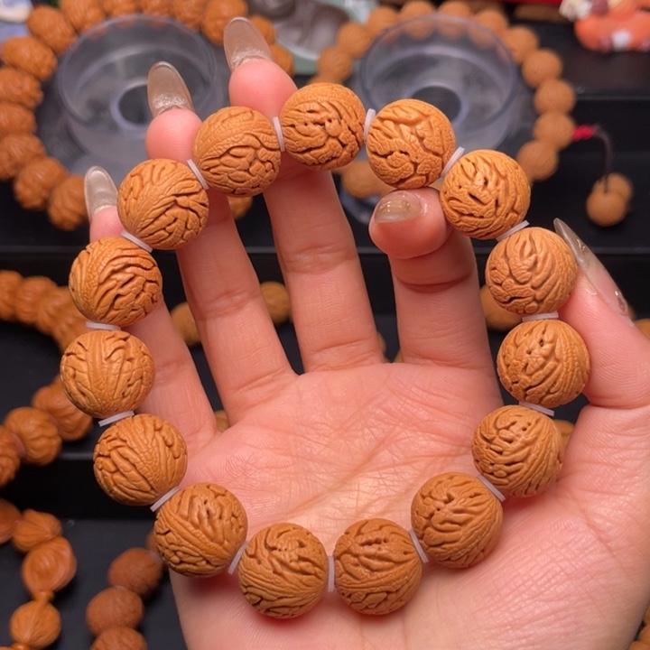 桃核手串16尺寸密纹绣球（7号链接）