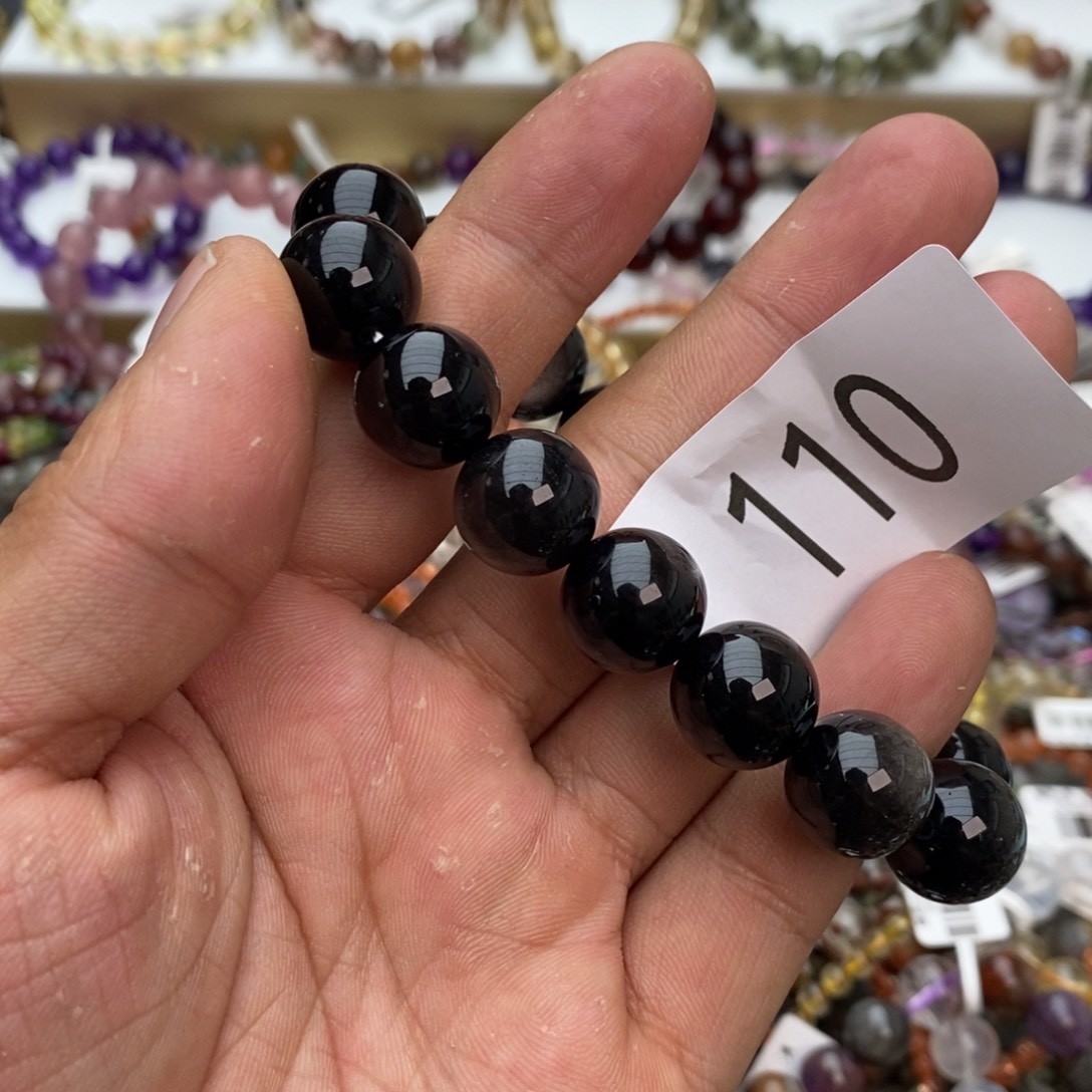 黑曜岩手链未镶嵌手链