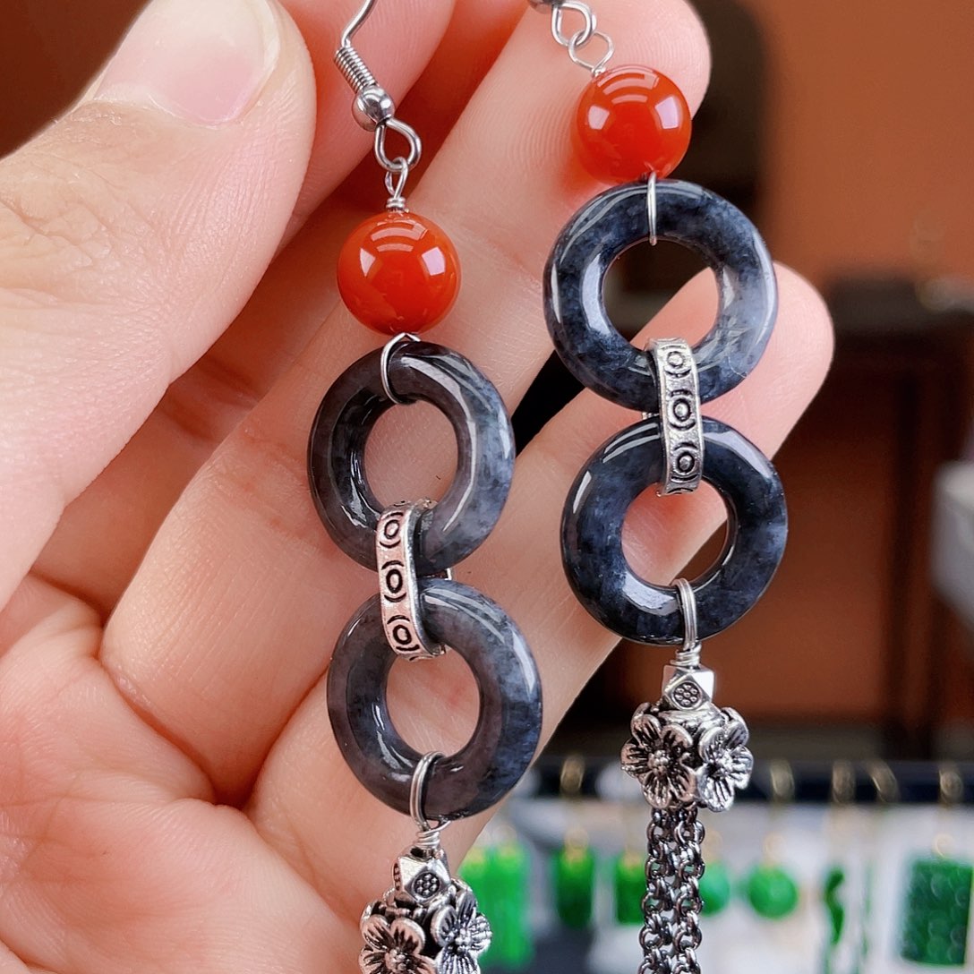 翡翠未镶嵌耳饰饰品