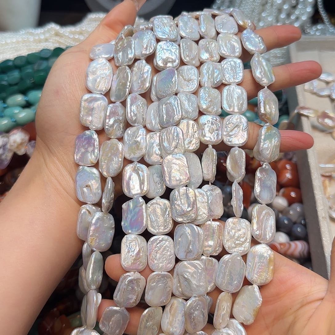 玛瑙/玉髓合金珠宝半成品无事牌刮粉珍珍13✖️18mm一条